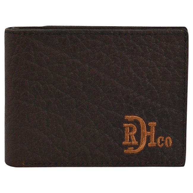 RED DIRT HAT CO MENS BIFOLD WALLET BISON GRAIN LEATHER