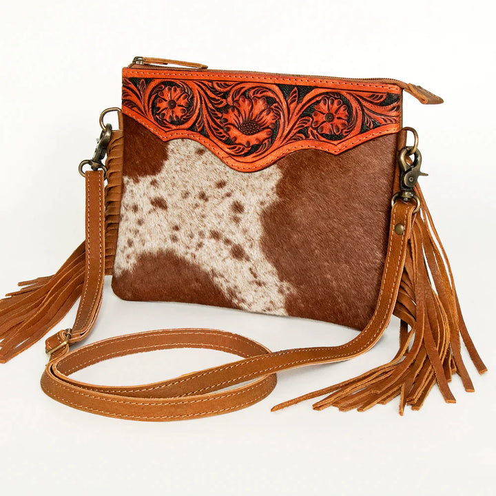 AMERICAN DARLING COWHIDE CROSSBODY WITH FRINGE