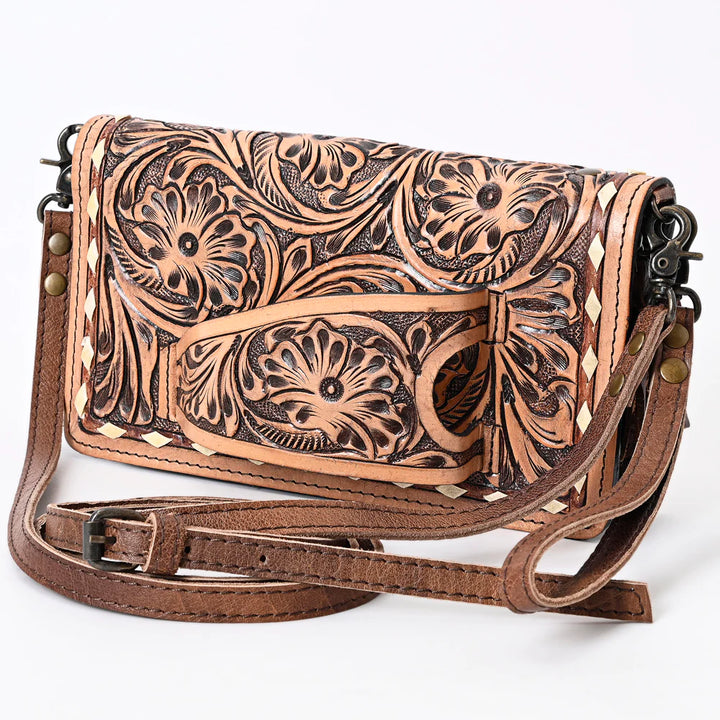AMERICAN DARLING TOOLED LEATHER CROSSBODY