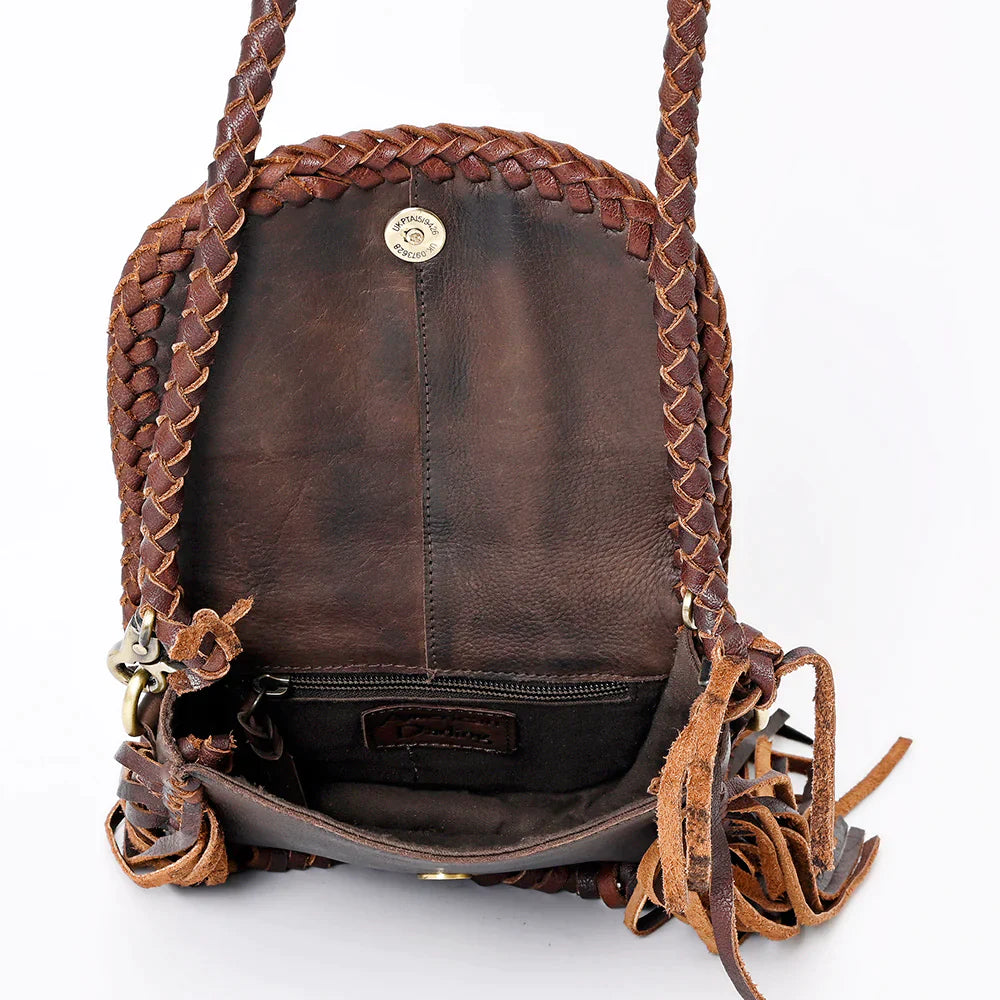 AMERICAN DARLING LEATHER CROSSBODY WITH FRINGE