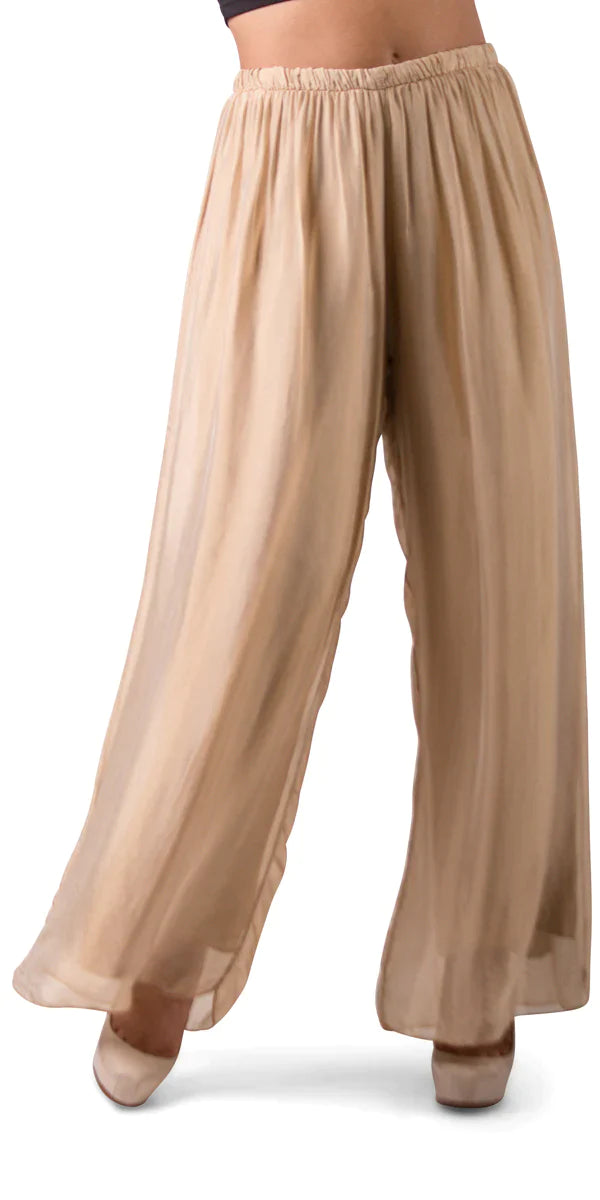 ANGELO SILK PANT in CAMEL