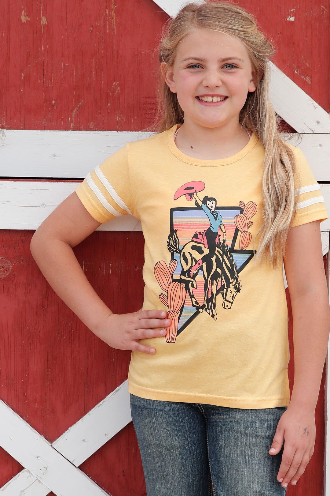 Cruel Girl Yellow Bronc short Sleeve Shirt