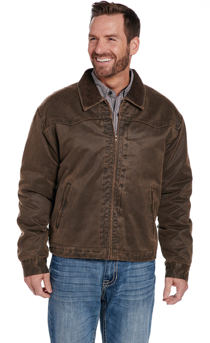 CRIPPLE CREEK MEN'S ENZYME WASHED COTTON ZIP FRONT JACKET W/CONCEALED CARRY POCKET