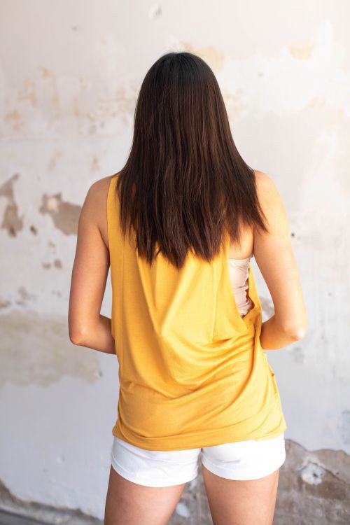 MUSTARD DISTRESSED TANK TOP