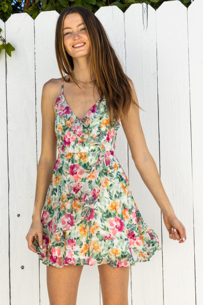 FLORAL RUFFLE SUNDRESS