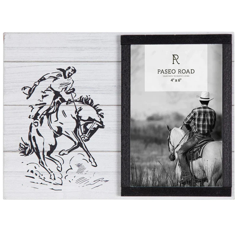 RANCH LIFE BRONC RIDER PICTURE FRAME, 4X6