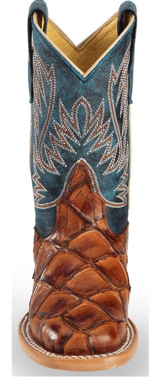 HORSEPOWER COGNAC SEAS THE DAY FISH PRINT BOYS BOOT