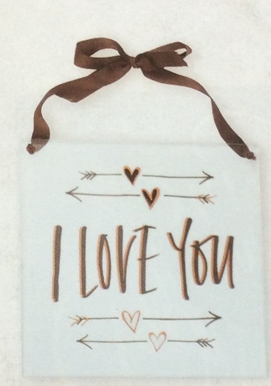 "I LOVE YOU" GLASS PANEL SIGN