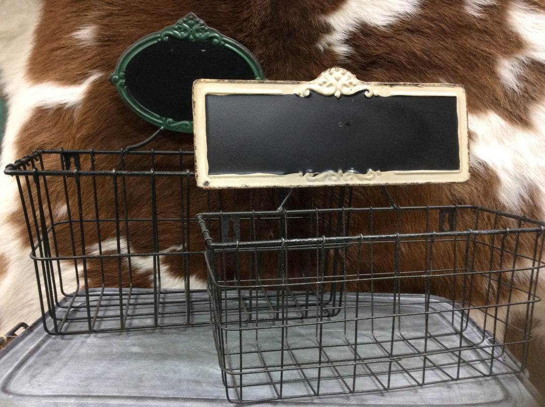 Metal baskets with Chalkboard