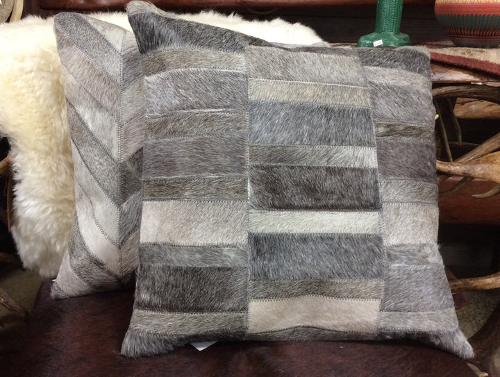 Grey Cowhide Pillow