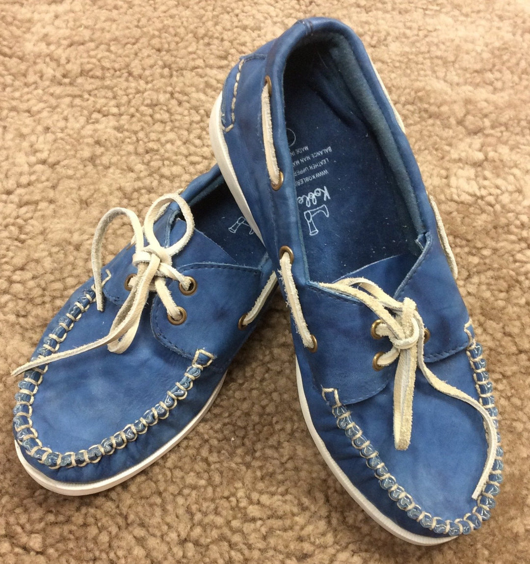 Blue Leather Moccasins