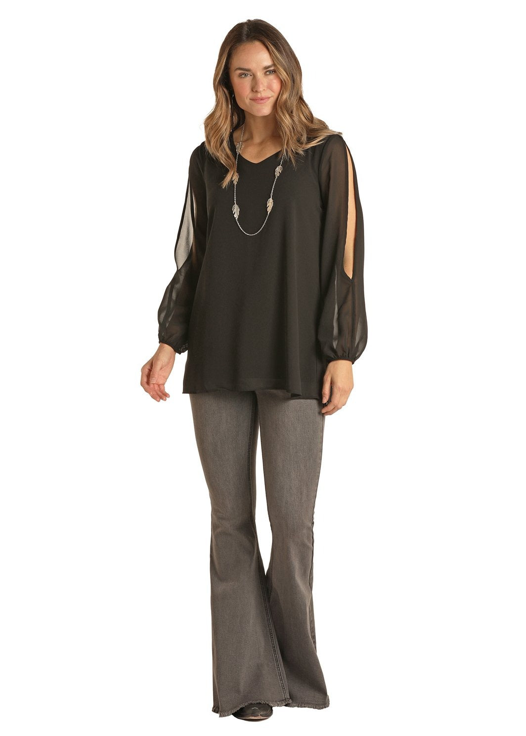 PANHANDLE LADIES SLIT SLEEVE TUNIC TOP