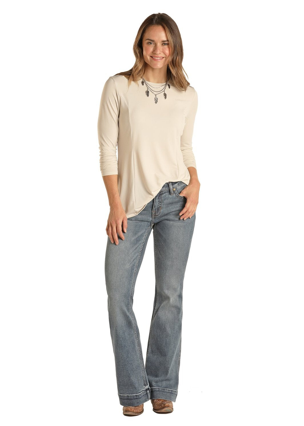 Panhandle Ladies A-Line Princess Seam Long Sleeve Top