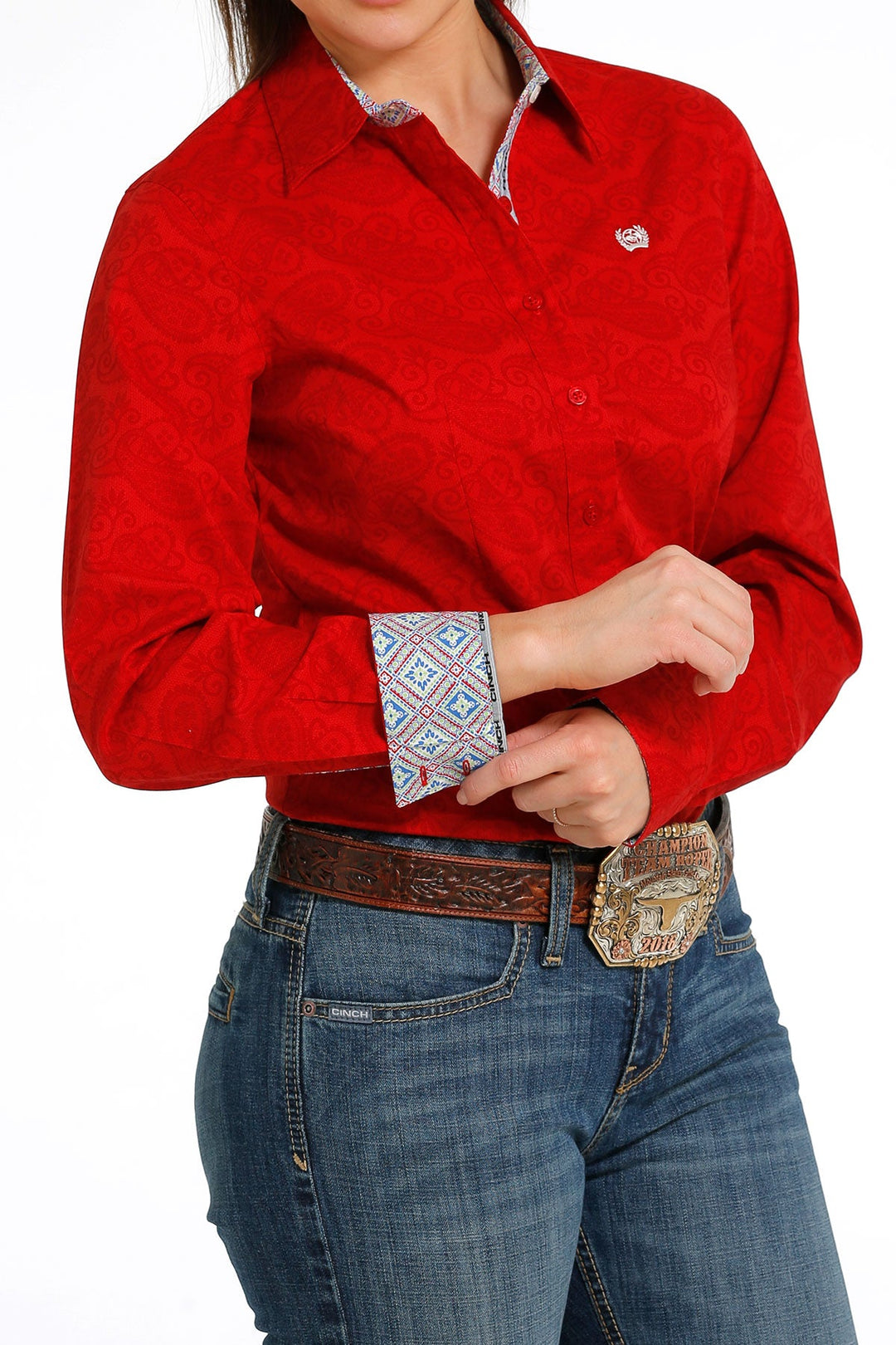 CINCH WOMEN'S BUTTON-DOWN WESTERN SHIRT - RED