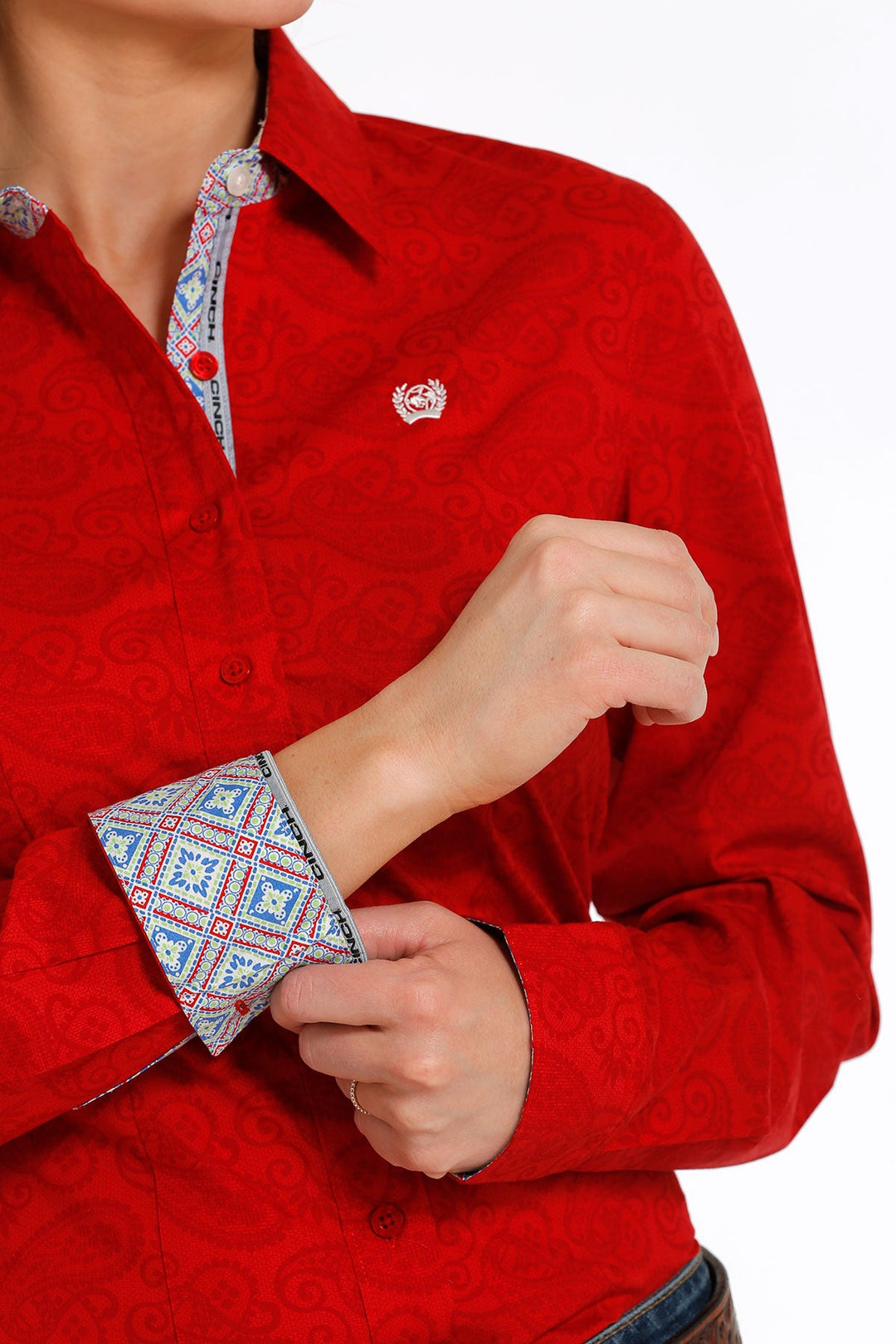 CINCH WOMEN'S BUTTON-DOWN WESTERN SHIRT - RED