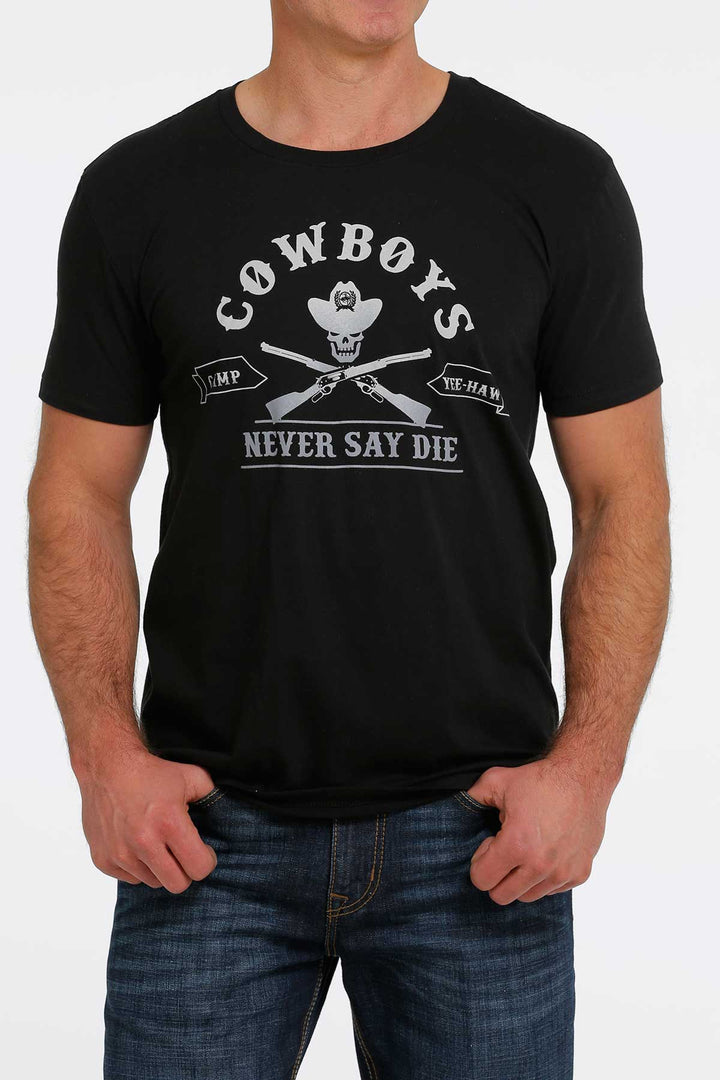 CINCH MEN'S NEVER SAY DIE TEE - BLACK