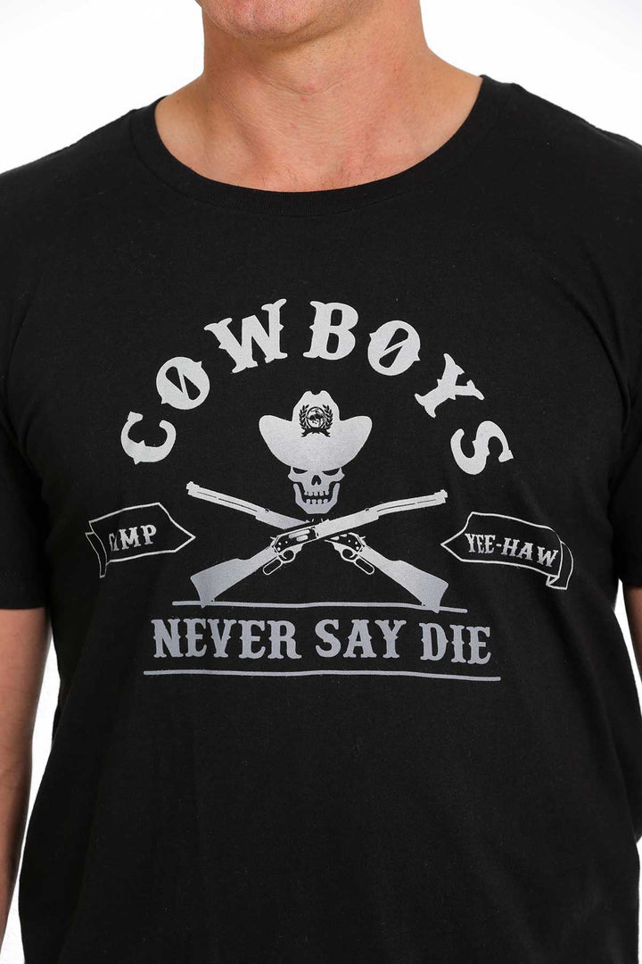 CINCH MEN'S NEVER SAY DIE TEE - BLACK