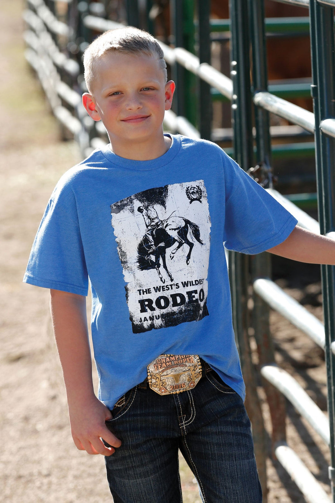 CINCH BOYS RODEO TEE - BLUE