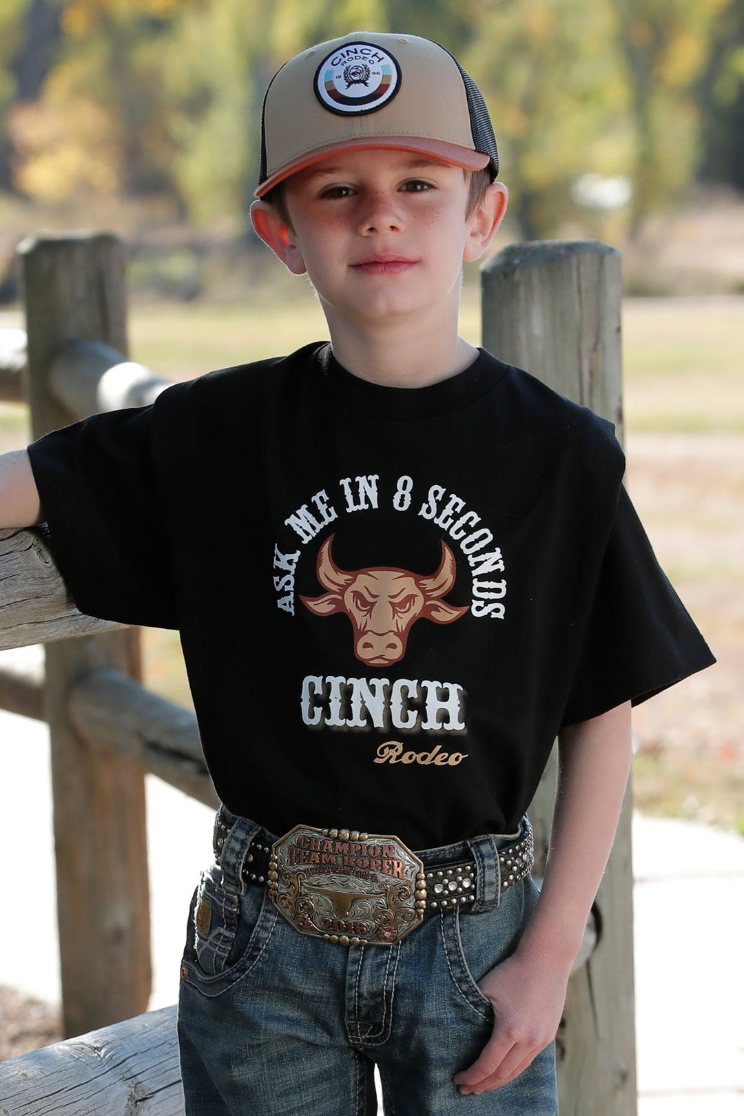 CINCH BOY'S ASK ME IN 8 SECONDS TEE - BLACK