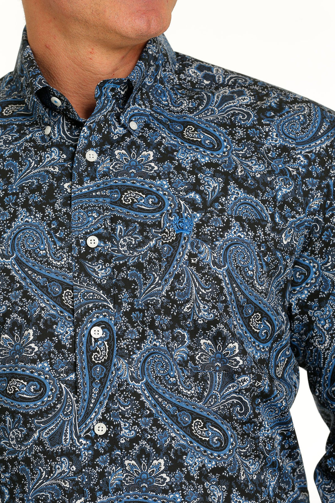 CINCH MEN'S NAVY PAISLEY LONG SLEEVE SHIRT