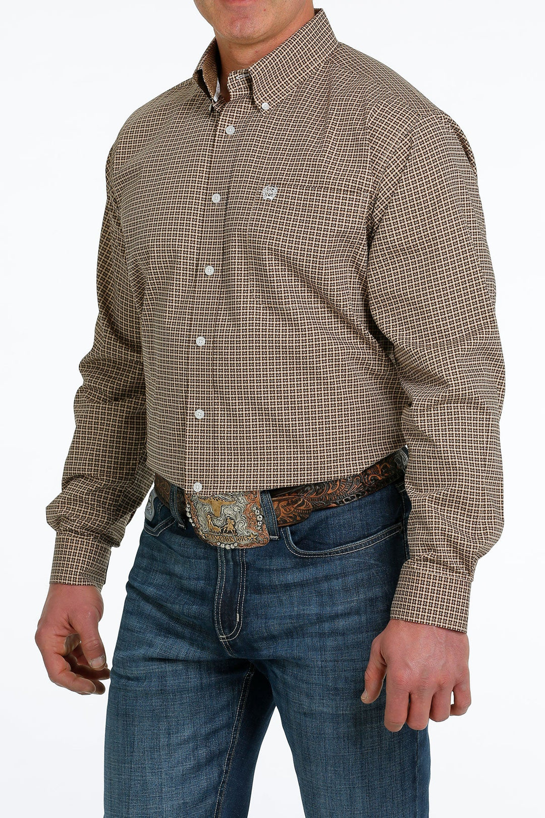 CINCH MEN'S Plaid Print Long Sleeve Button Down Western Shirt