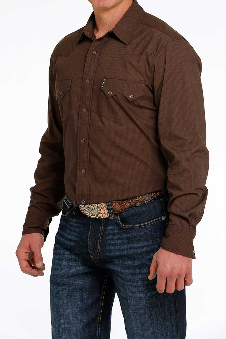 CINCH MEN'S MODERN FIT BUTTON-DOWN WESTERN SHIRT - BROWN