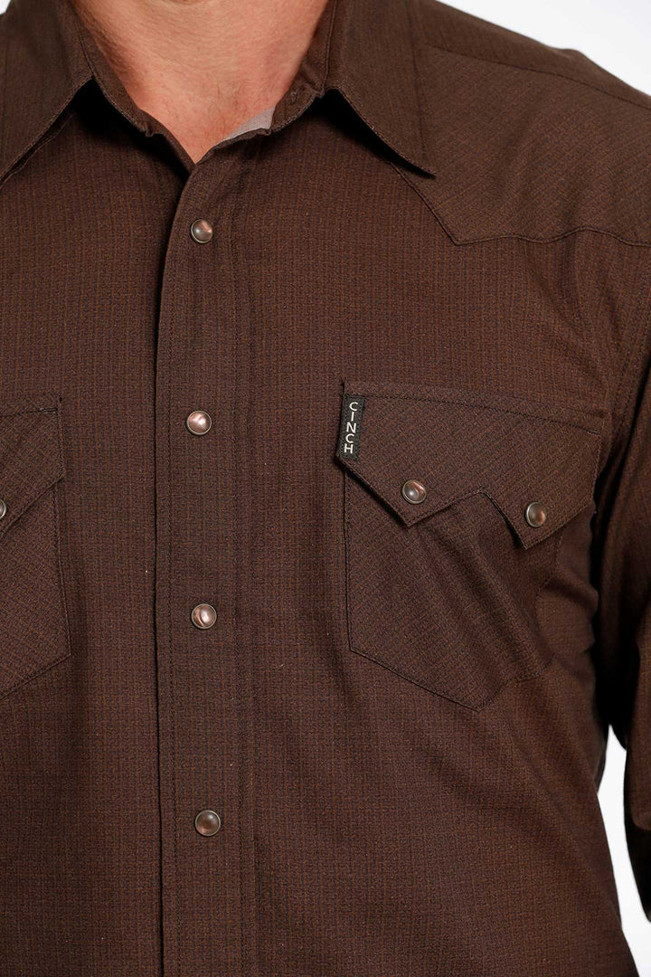 CINCH MEN'S MODERN FIT BUTTON-DOWN WESTERN SHIRT - BROWN