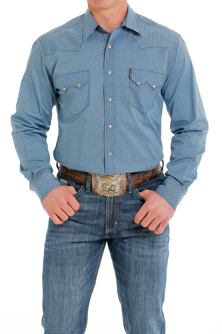 CINCH MEN'S MODERN FIT BUTTON-DOWN WESTERN SHIRT - BLUE