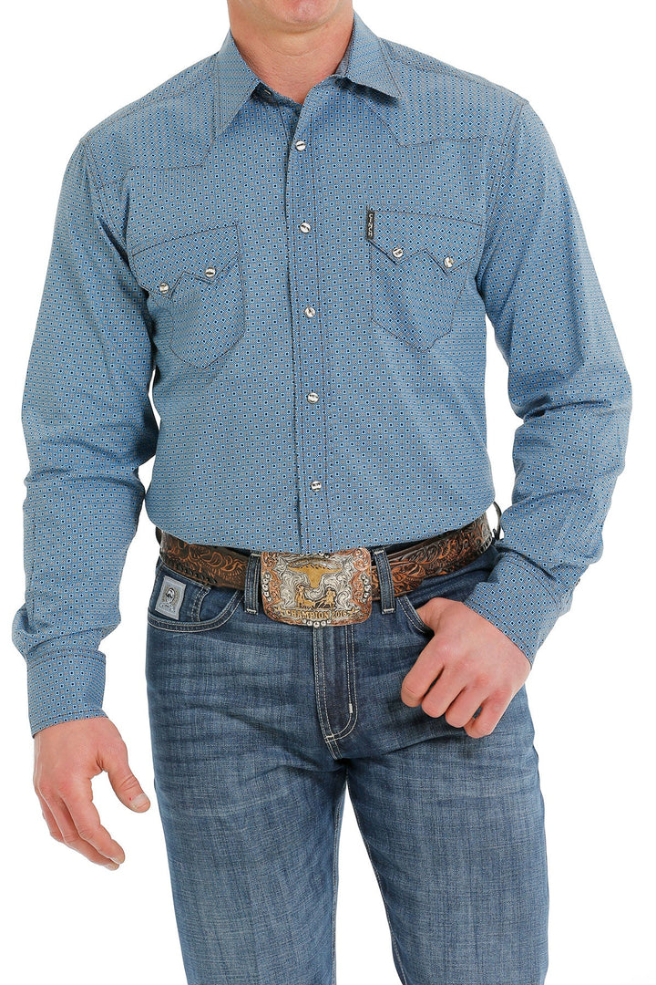 CINCH MEN'S MODERN FIT BUTTON-DOWN WESTERN SHIRT - BLUE