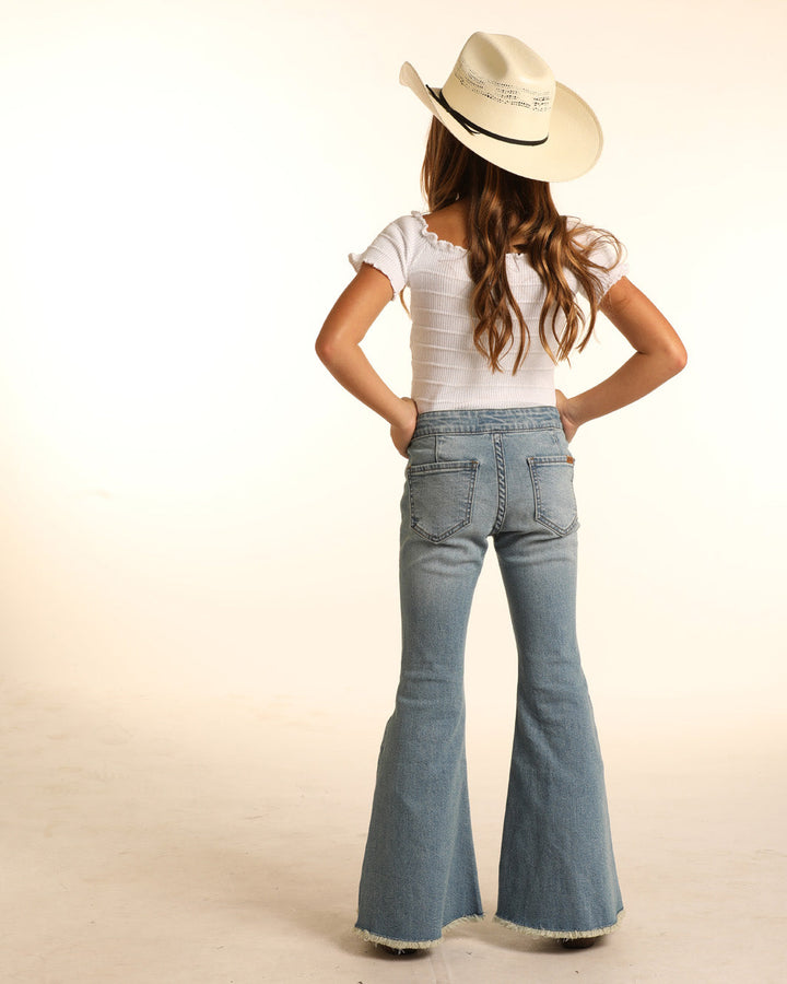 Rock & Roll Girl's Light Wash Bell Bottoms