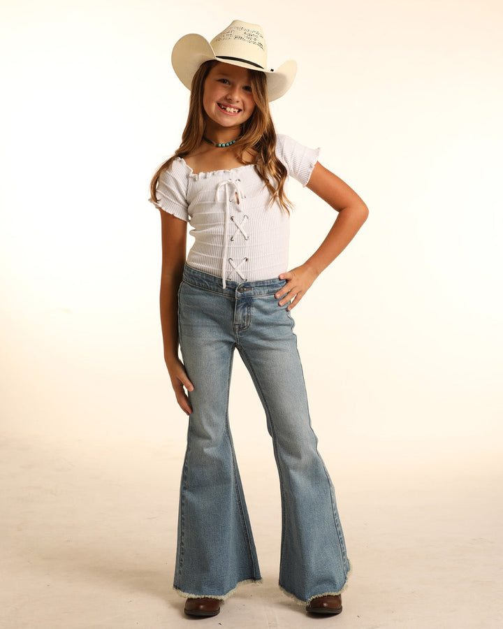 Rock & Roll Girl's Light Wash Bell Bottoms