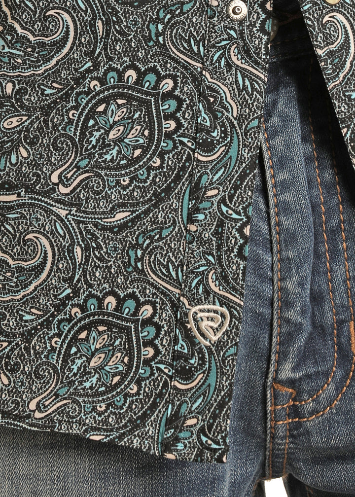 ROCK & ROLL DENIM MEN'S PAISLEY SNAP SHIRT