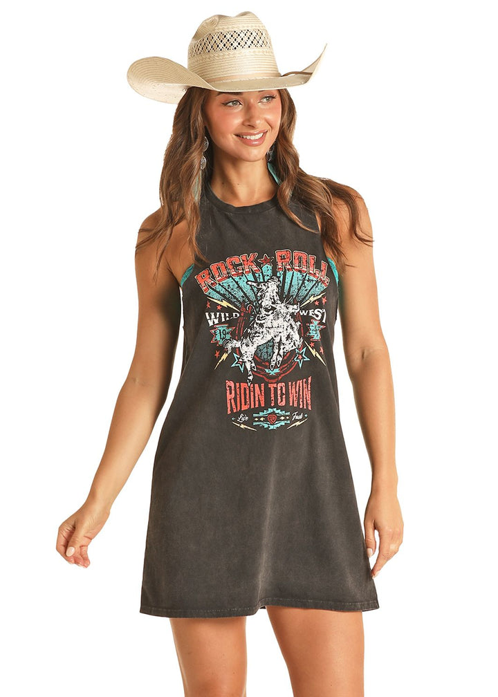 Rock & Roll Women's Vintage Graphic Tank Dress