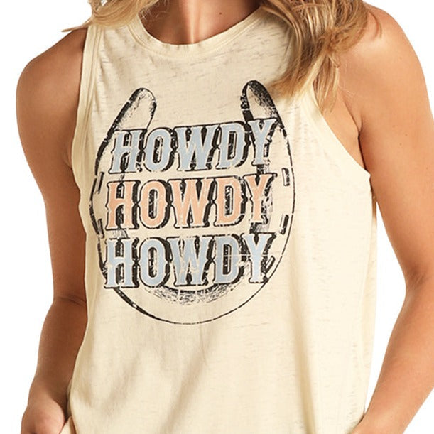 ROCK & ROLL DENIM WOMENS HOWDY TANK TOP