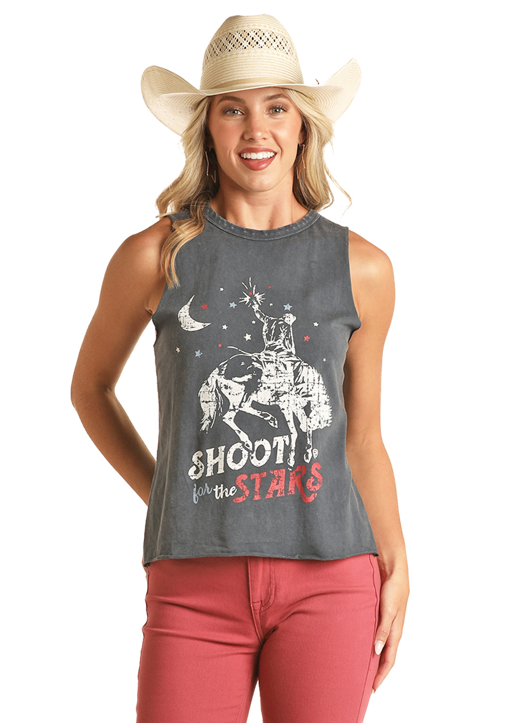 ROCK & ROLL DENIM WOMENS SHOOT FOR THE STARS TANK TOP