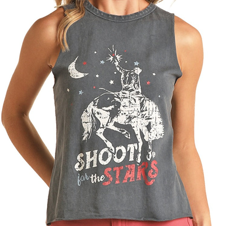 ROCK & ROLL DENIM WOMENS SHOOT FOR THE STARS TANK TOP