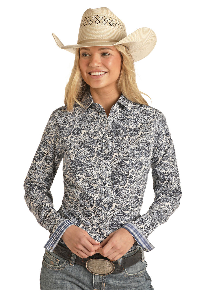 PANHANDLE ROUGH STOCK LADIES PAISLEY LONG SLEEVE SHIRT