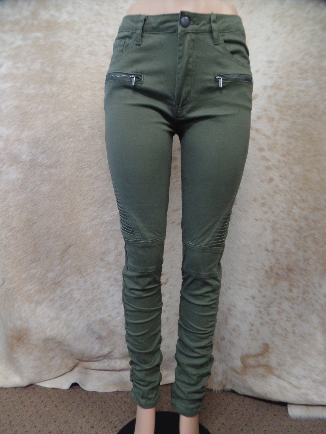 Olive Moto Skinnies