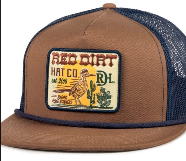 RED DIRT HAT CO. SPEEDY ROADRUNNER CAP in CHOCOLATE/NAVY