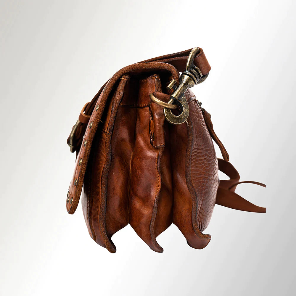 SPAGHETTI WESTERN COGNAC LEATHER CROSSBODY