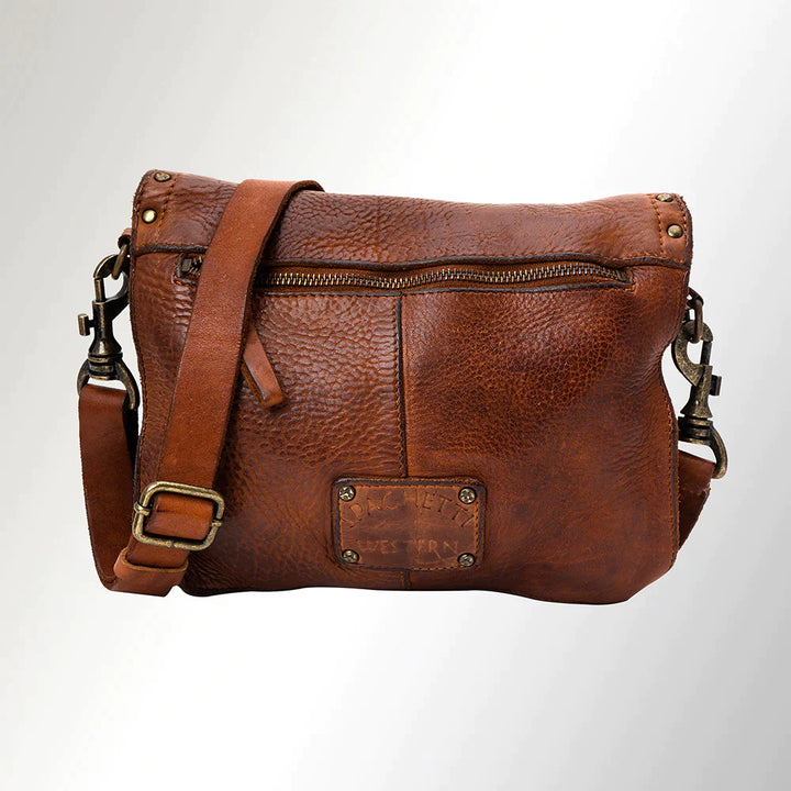 SPAGHETTI WESTERN COGNAC LEATHER CROSSBODY