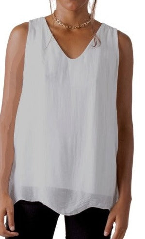 FERNANDA SILK TOP in WHITE