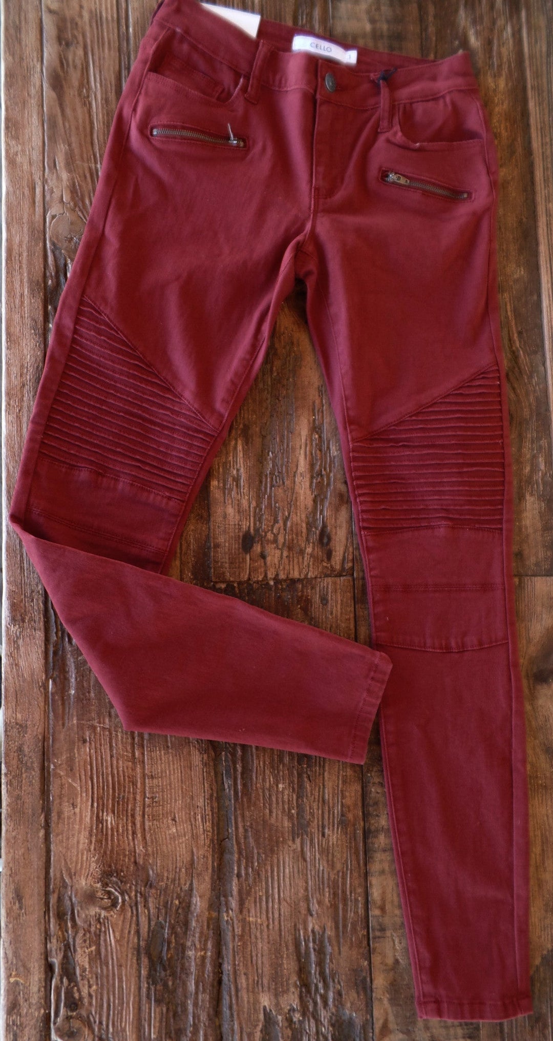 Brick Red Moto Skinnies