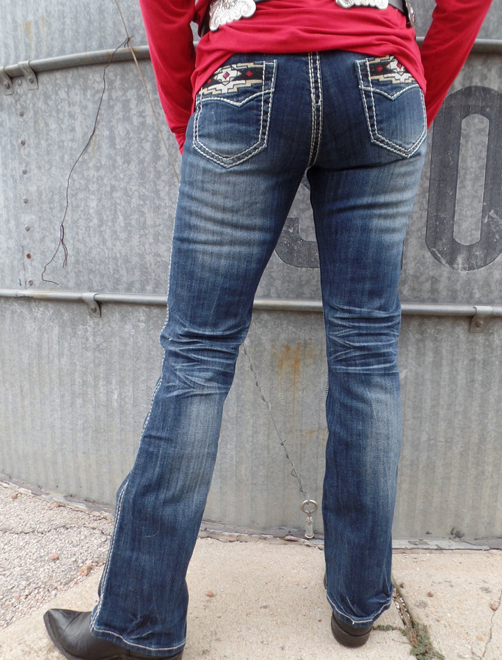 Cowgirl Tuff "Aztec Rocker" Boot Cut Jeans