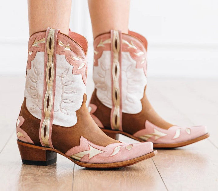 JUNK GYPSY by LANE "DIME STORE COWGIRL" SHORTIE BOOTS in BLUSH