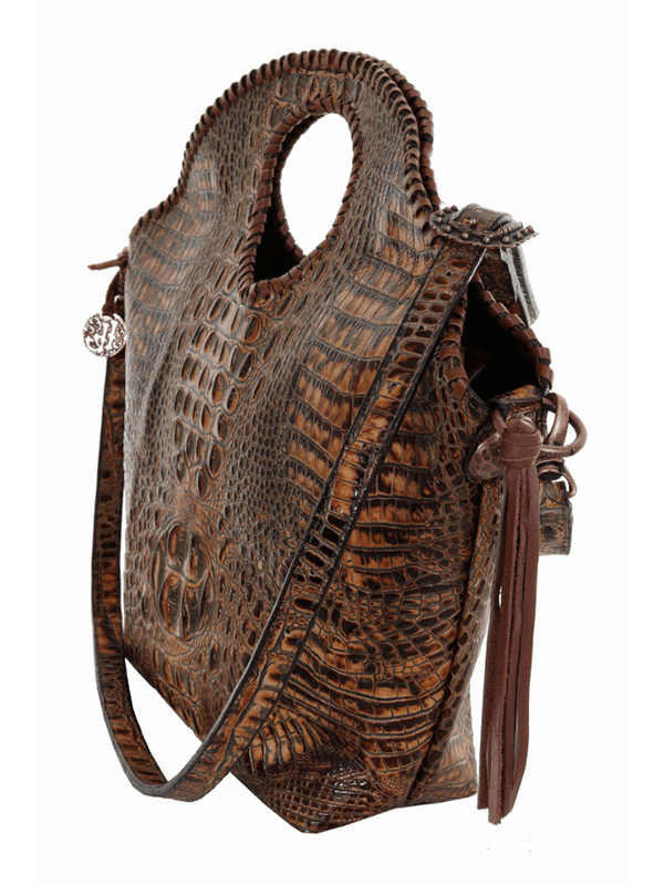 DOUBLE J SADDLERY SAVANNAH HORNBACK GATOR PRINT MARKET TOTE