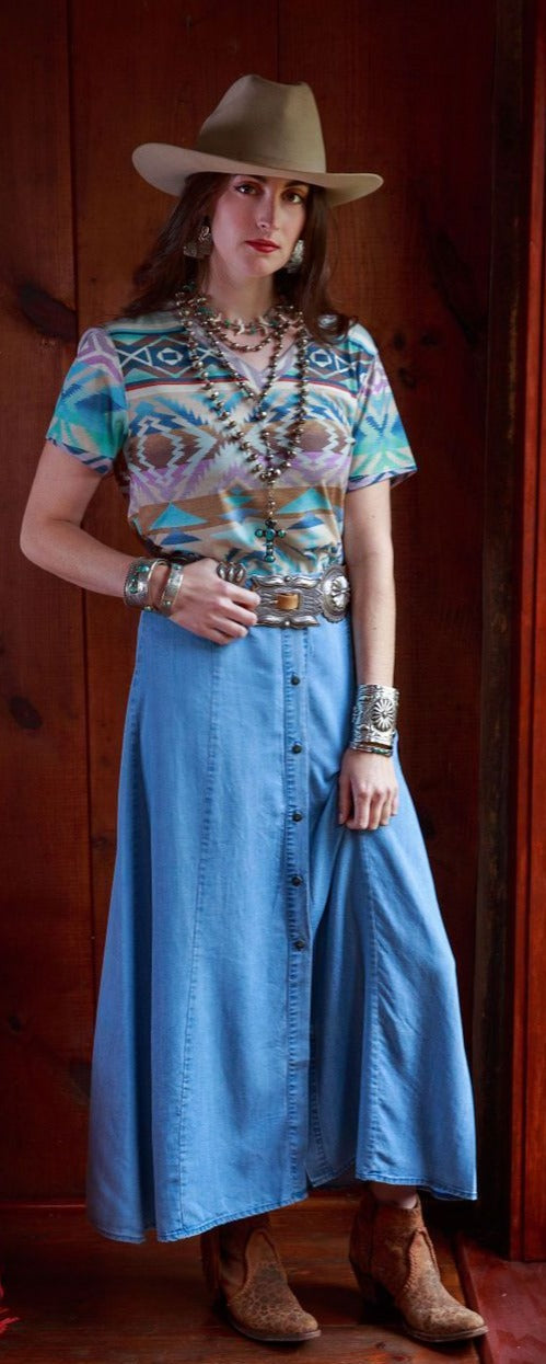 TASHA POLIZZI HARPER DENIM TENCELI SKIRT **SALE**