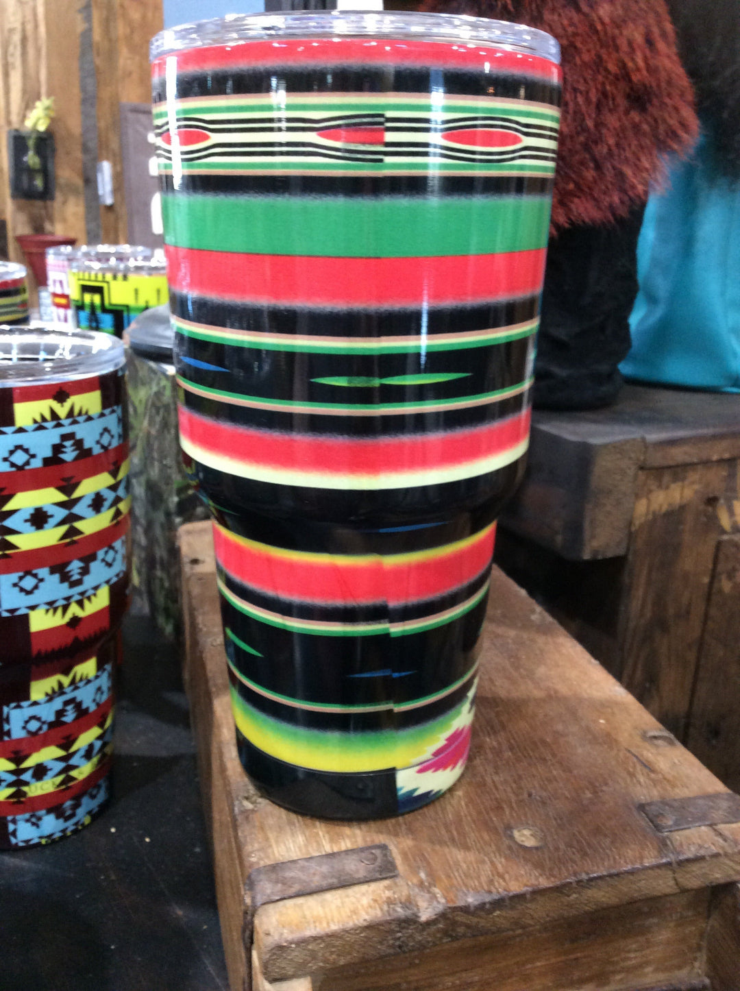 Printed Tumbler Black Serape