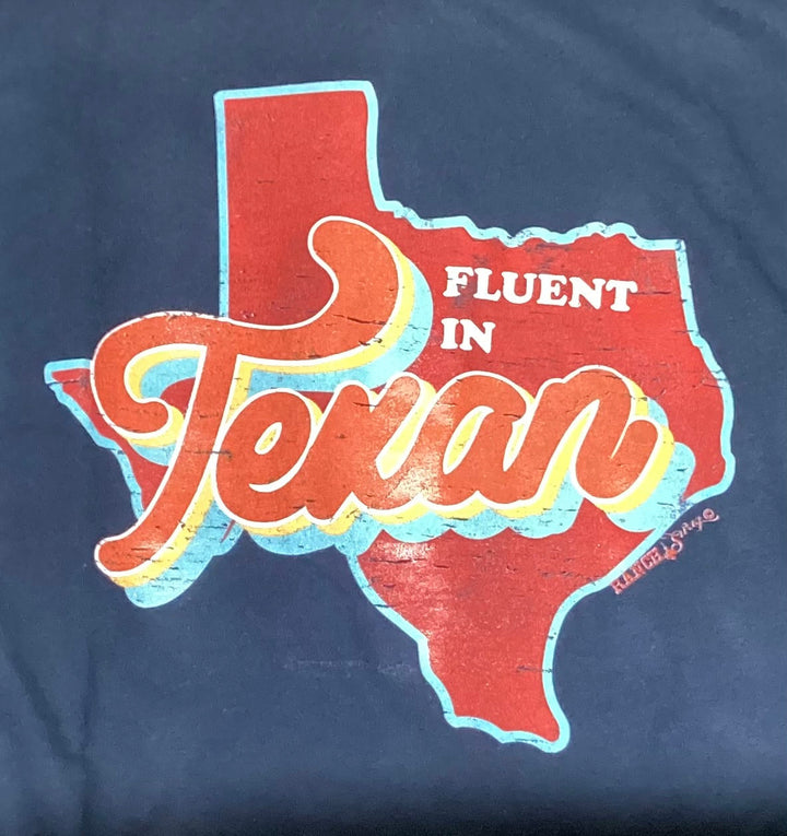 FLUENT IN TEXAN Tee Shirt -- Midnight Navy