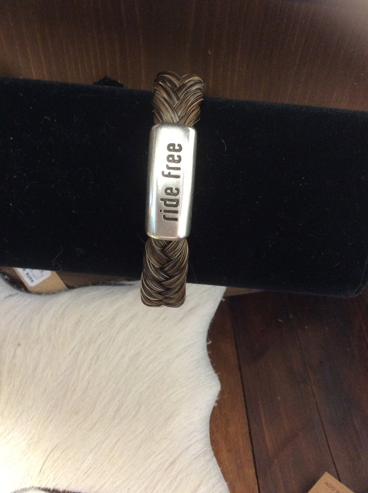 Horse Hair Bracelet Braided with Motto